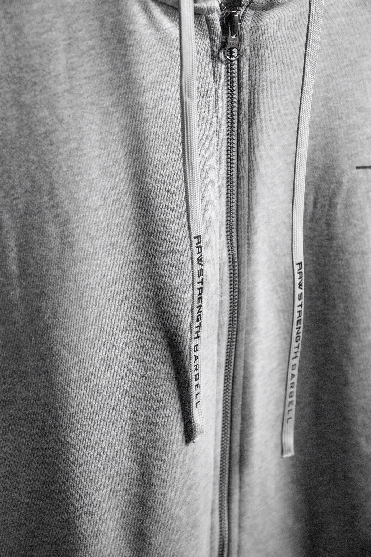 RAW STRENGTH BARBELL UNISEX SPACE GREY OVERSIZED ZIP HOODIE