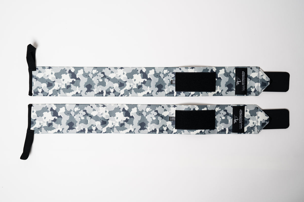 RAW STRENGTH BARBELL ARCTIC WHITE CAMO 24" WRIST WRAPS
