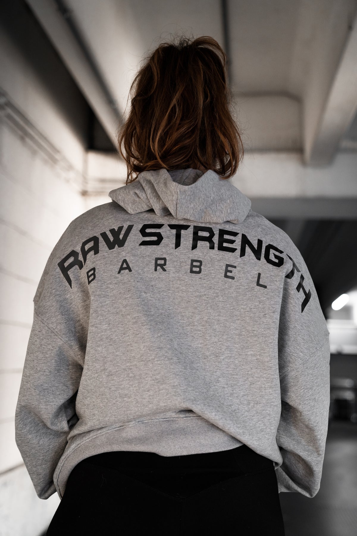 Raw Strength Barbell Space Grey Oversized Zip Hoodie – image 8