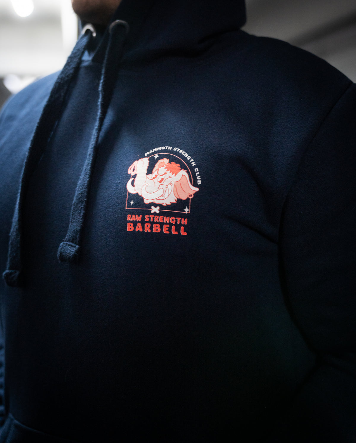 Mammoth x Raw Strength Barbell - Jurassic Hoodie - Red/Black