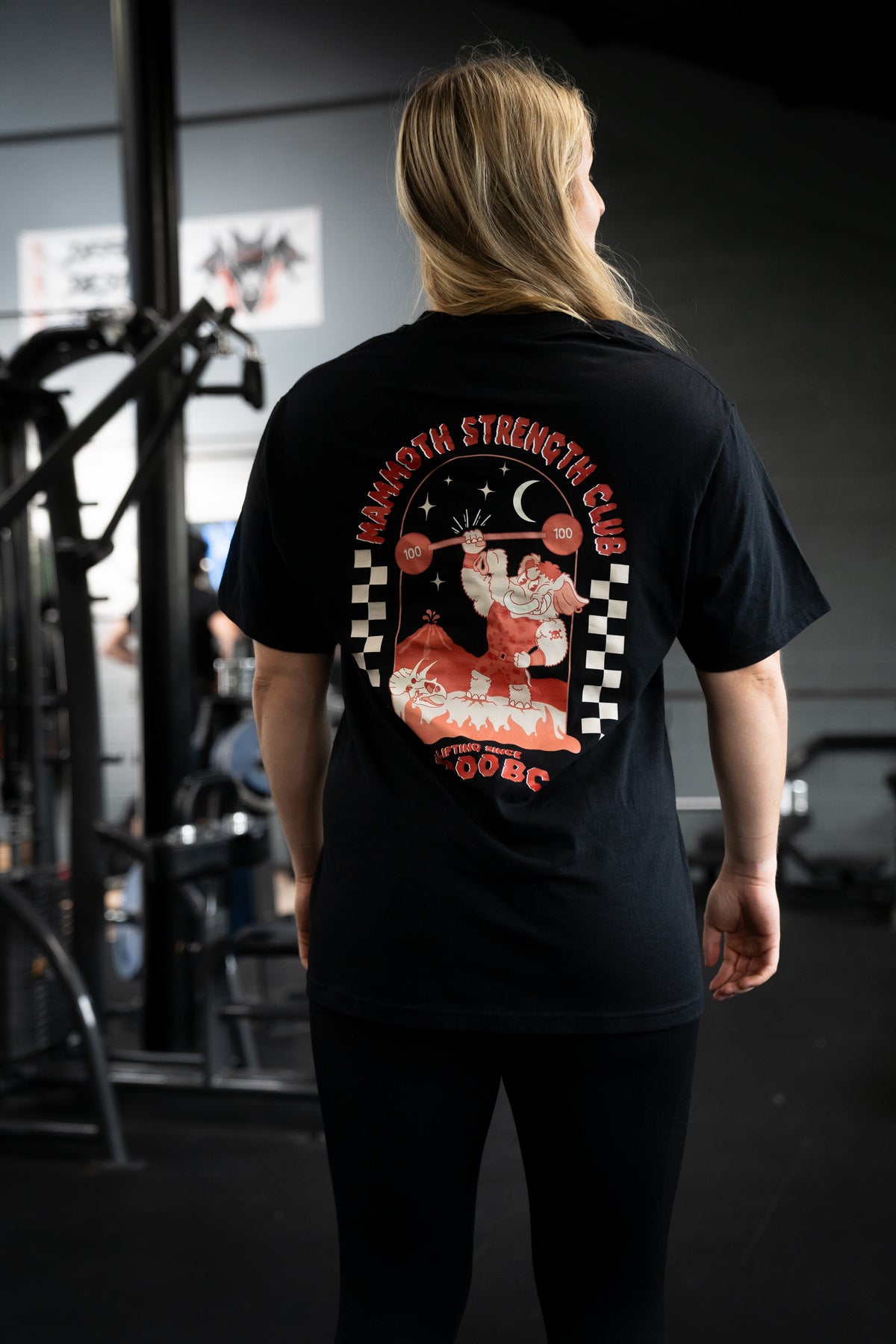 Mammoth x Raw Strength Barbell - Jurassic Tee - Red/Black