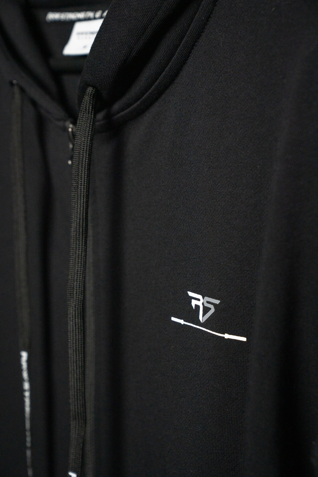 RAW STRENGTH BARBELL UNISEX JET BLACK OVERSIZED ZIP HOODIE