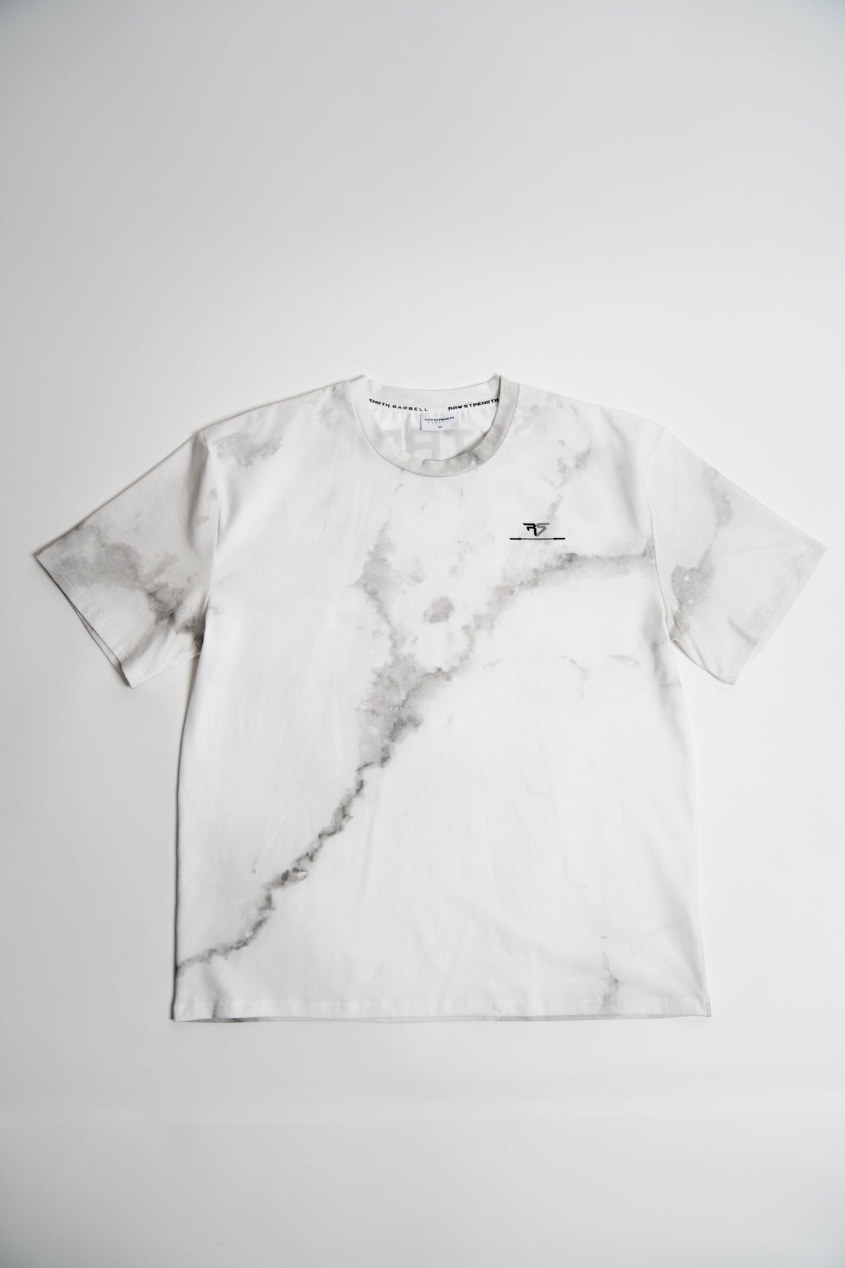 RAW STRENGTH BARBELL UNISEX WHITE MARBLE OVERSIZED T-SHIRT