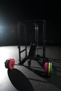 Raw Strength Barbell Ultimate Home Gym set with bumper plates, bar, bench and power rack