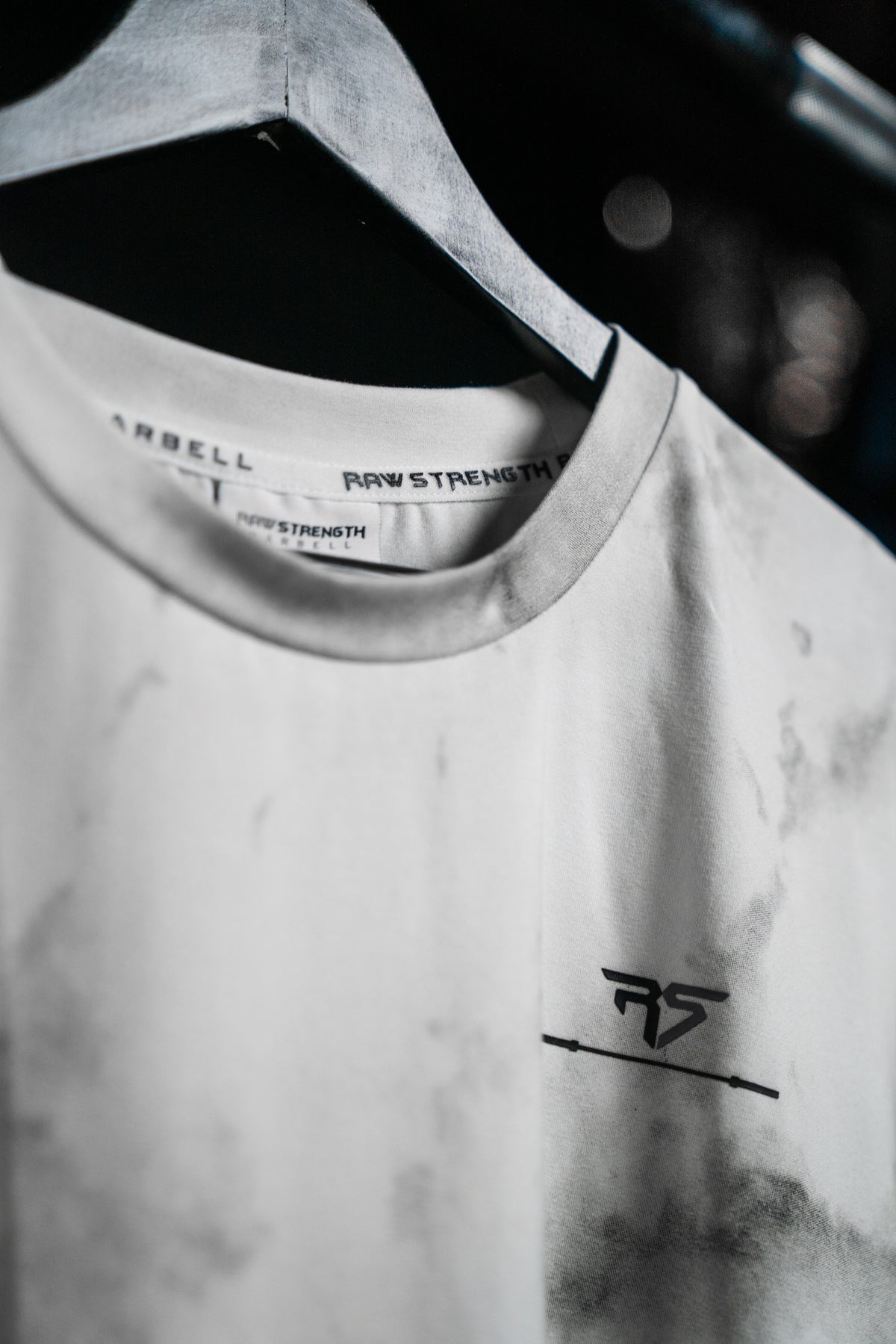RAW STRENGTH BARBELL UNISEX WHITE MARBLE OVERSIZED T-SHIRT