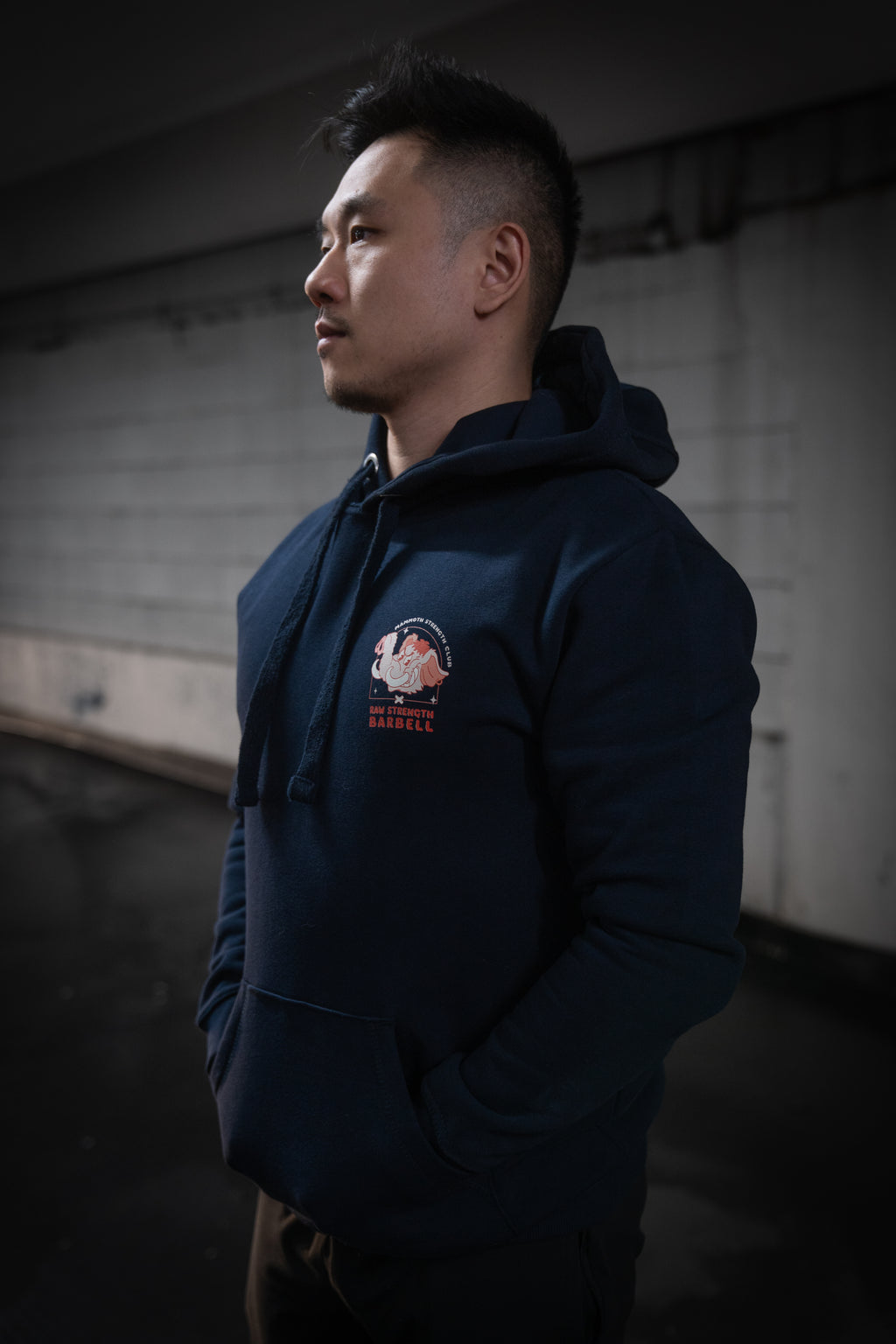 Mammoth x Raw Strength Barbell - Jurassic Hoodie - Red/Black