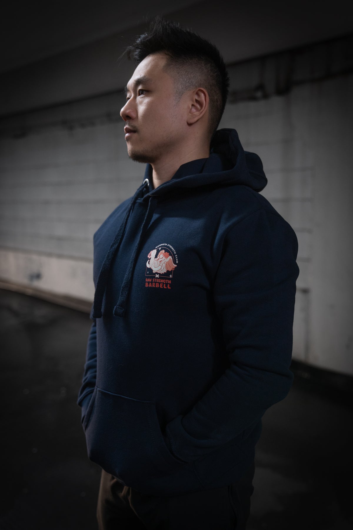 Mammoth x Raw Strength Barbell - Jurassic Hoodie - Red/Black
