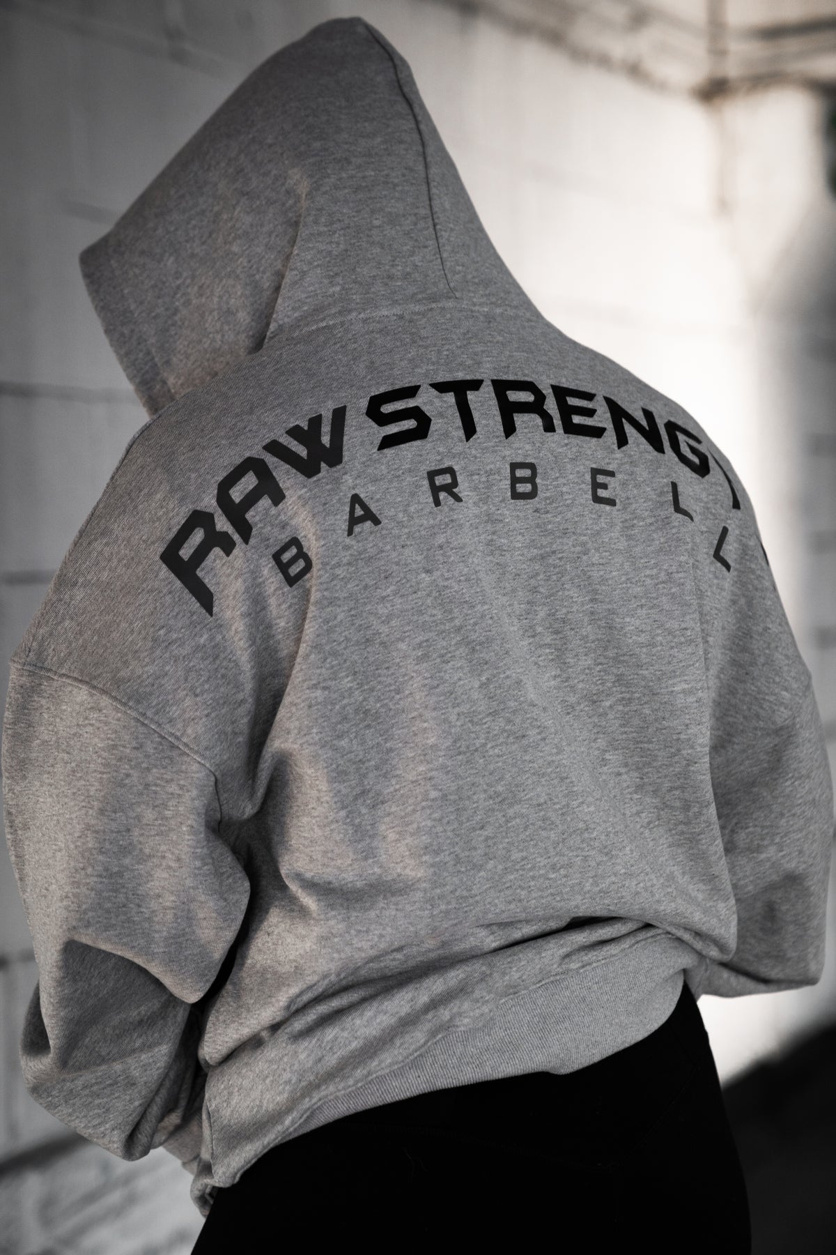 Raw Strength Barbell Space Grey Oversized Zip Hoodie – image 7