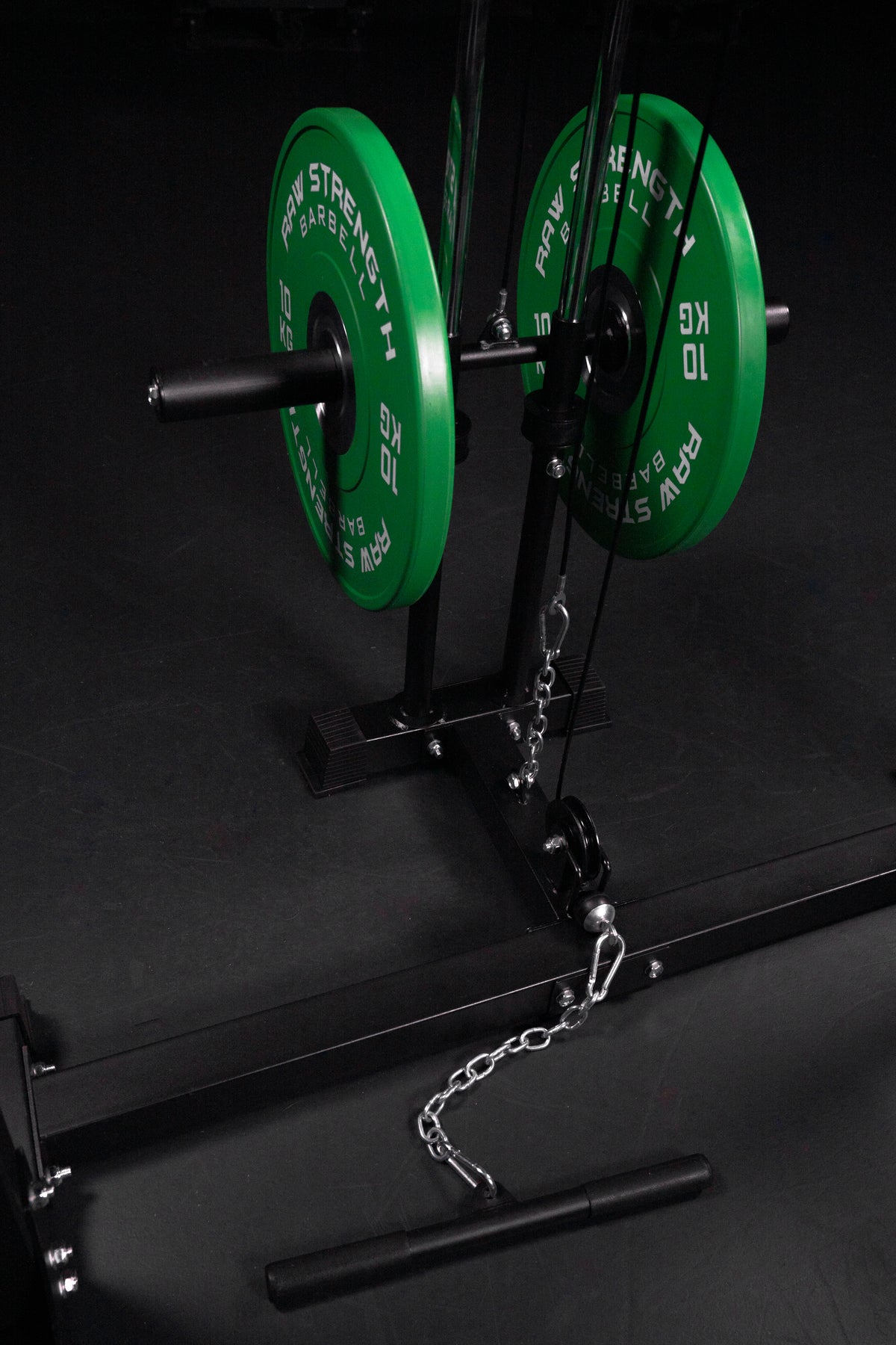 Raw Strength Barbell Power Rack Squat Cage with Dip Bar and High Low Pulley in black – image 8