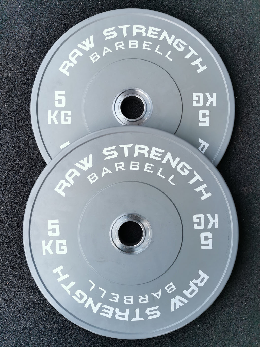 RAW STRENGTH BARBELL PREMIUM COMPETITION GREY COLOUR BUMPER PLATE 5KG (PAIR)