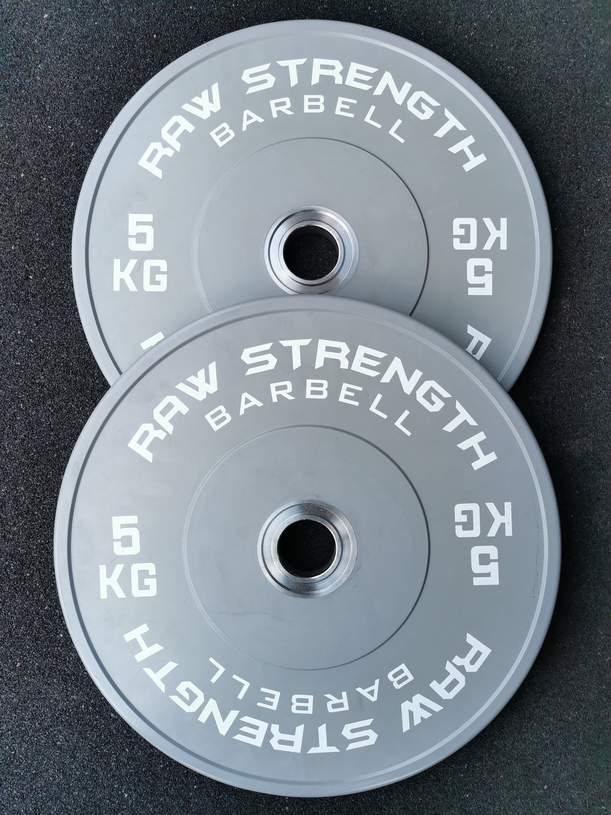 RAW STRENGTH BARBELL PREMIUM COMPETITION GREY COLOUR BUMPER PLATE 5KG (PAIR)