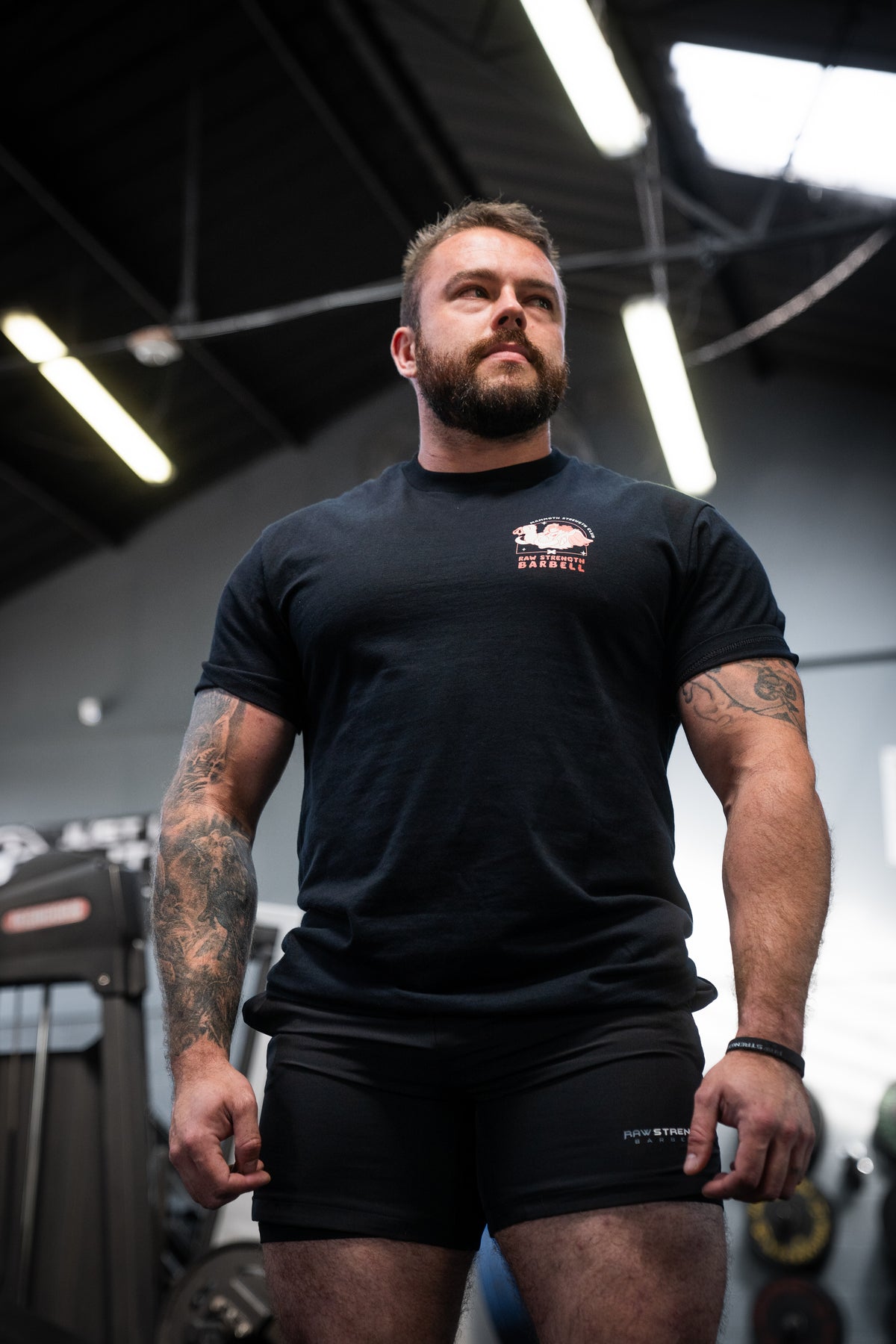Mammoth x Raw Strength Barbell - Jurassic Tee - Red/Black
