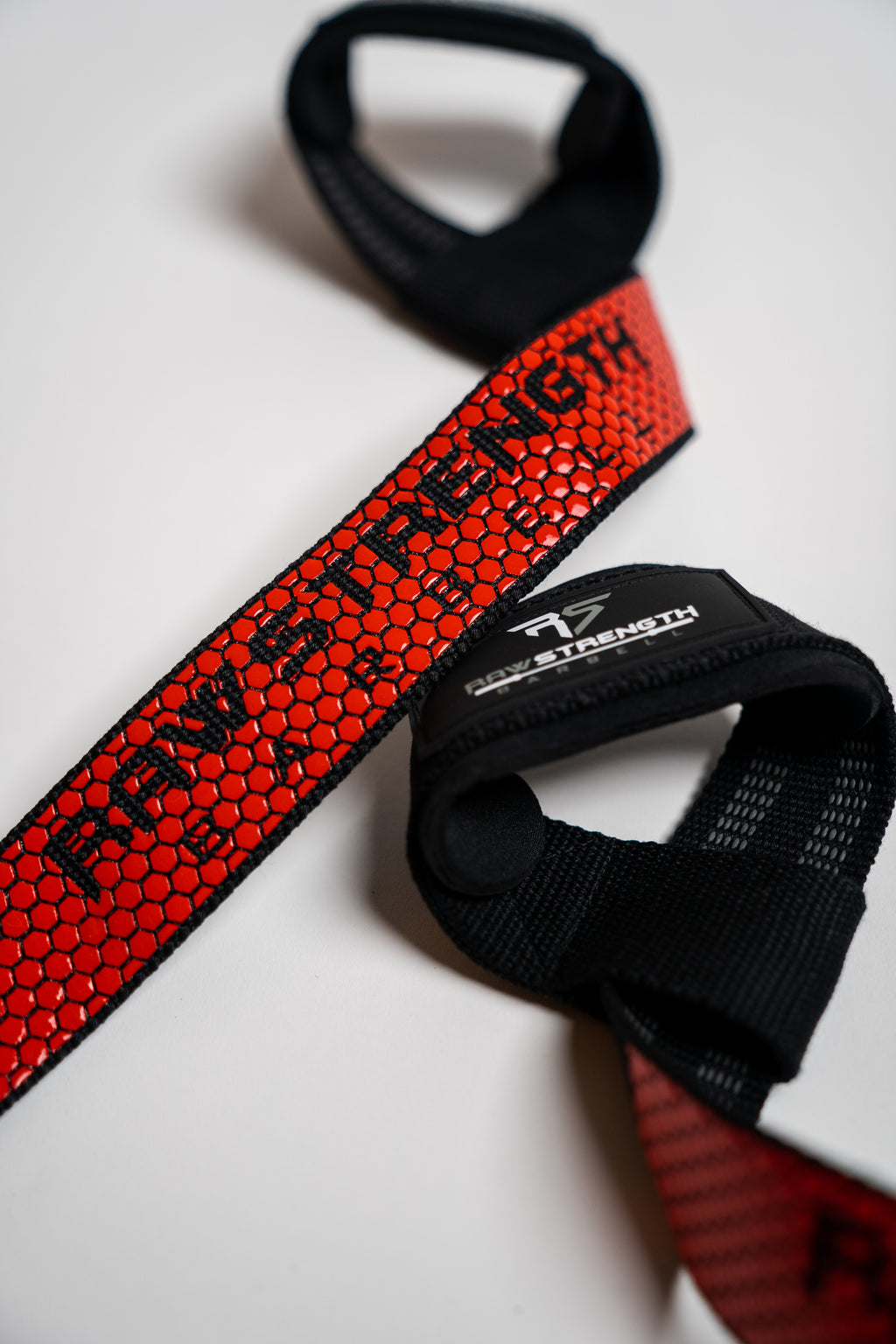 RAW STRENGTH BARBELL RED INFERNO LIFTING STRAPS