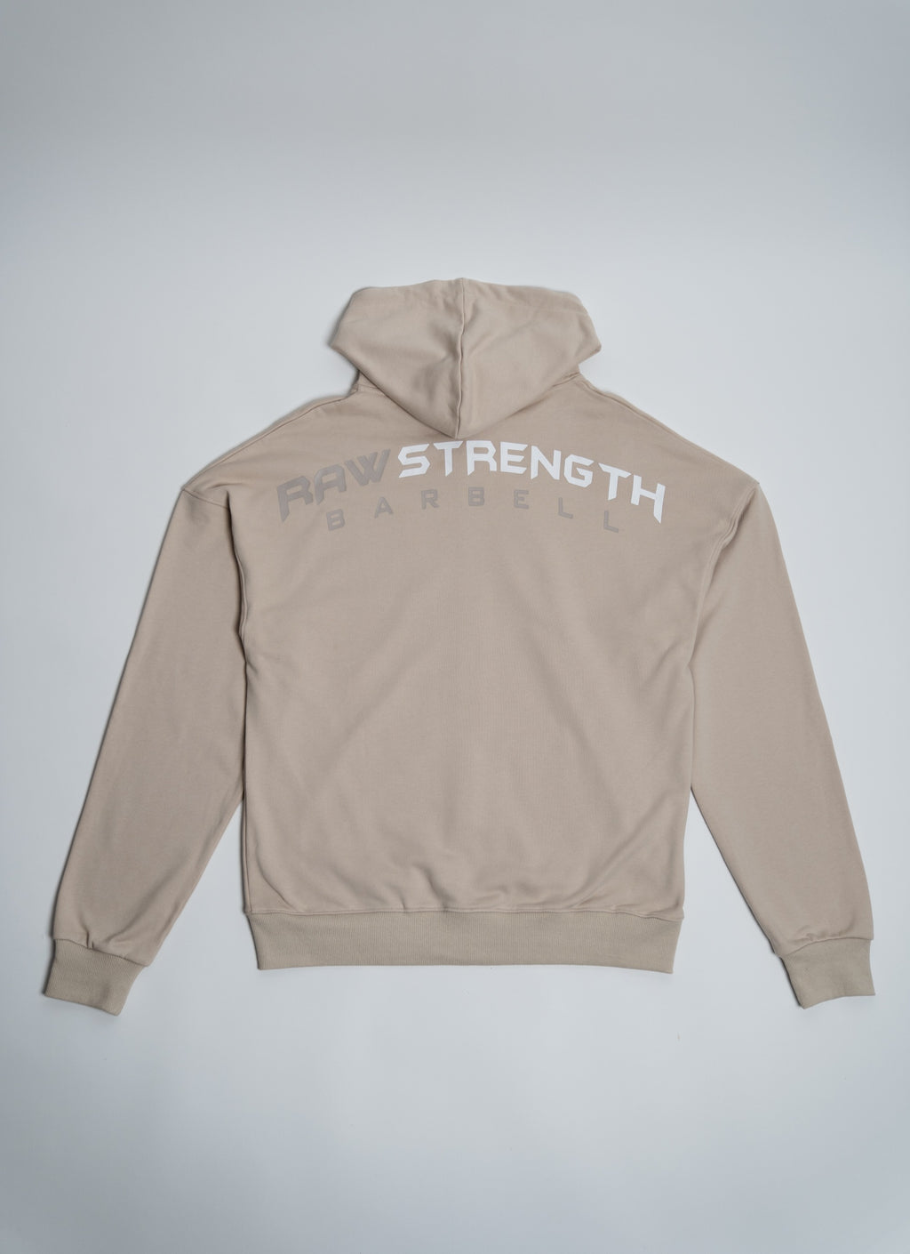 RAW STRENGTH BARBELL UNISEX LATTE BROWN OVERSIZED ZIP HOODIE