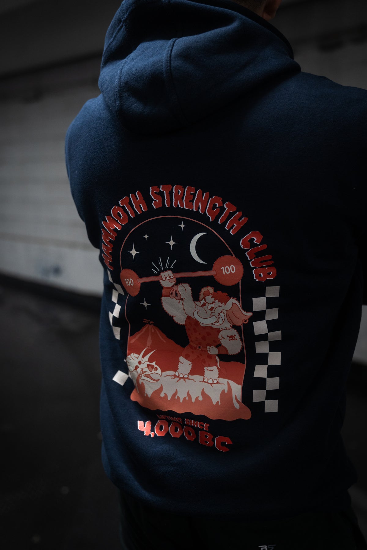 Mammoth x Raw Strength Barbell - Jurassic Hoodie - Red/Black