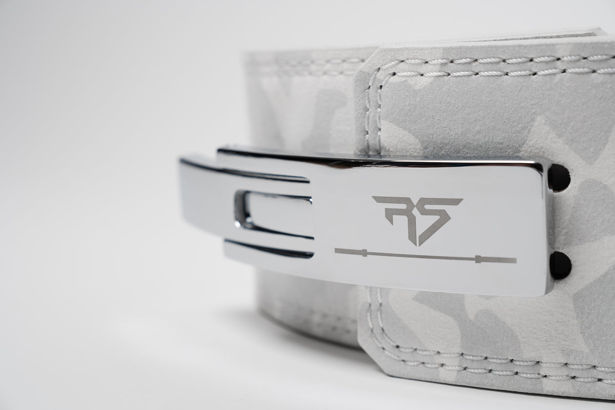 RAW STRENGTH BARBELL 10MM ARCTIC WHITE CAMO LEVER BELT