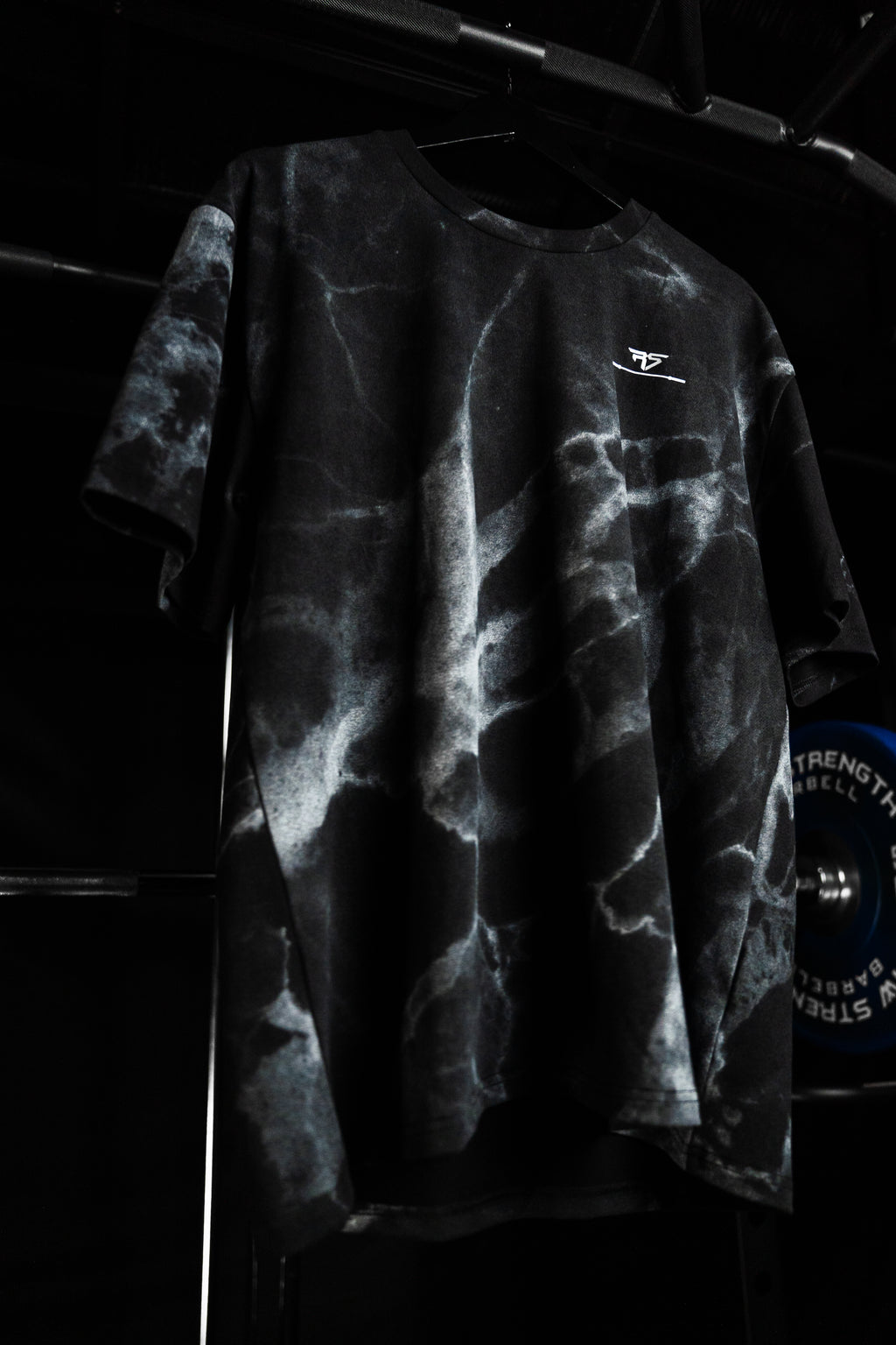 RAW STRENGTH BARBELL UNISEX BLACK MARBLE OVERSIZED T-SHIRT