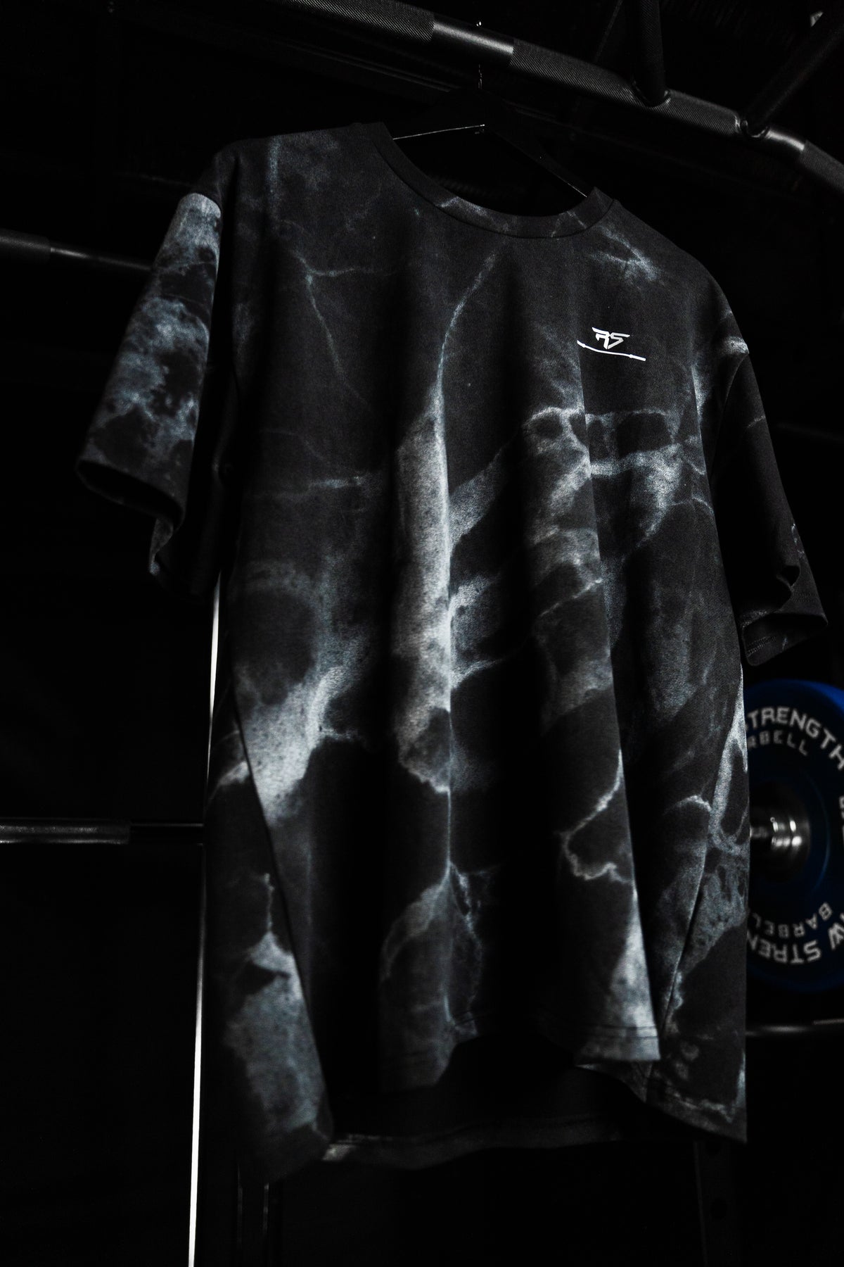 RAW STRENGTH BARBELL UNISEX BLACK MARBLE OVERSIZED T-SHIRT