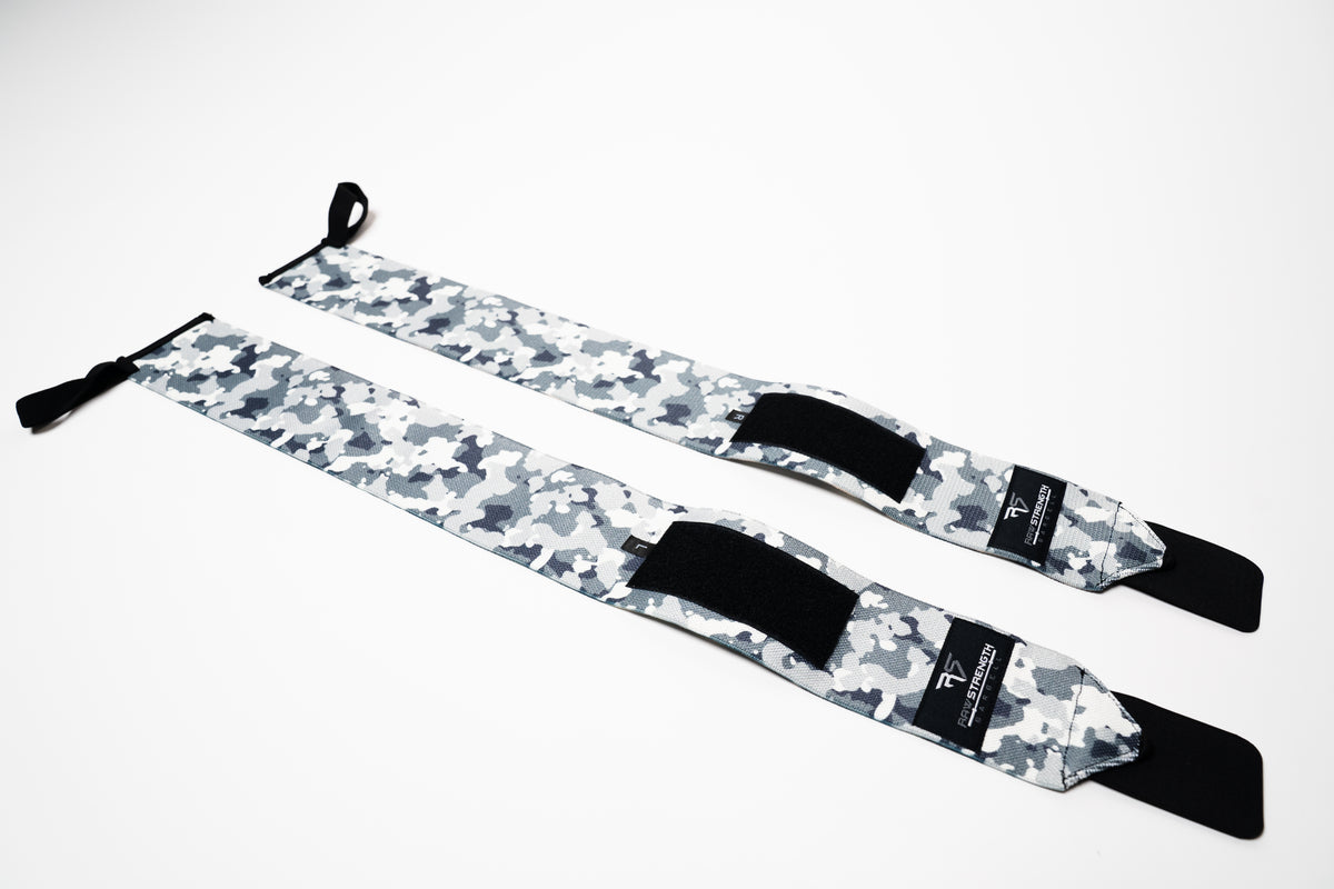 RAW STRENGTH BARBELL ARCTIC WHITE CAMO 24" WRIST WRAPS