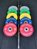 Raw Strength Barbell 150kg Premium Competition Bumper Plate and Bar Set