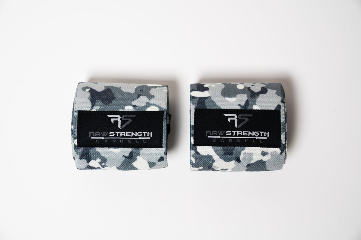 RAW STRENGTH BARBELL ARCTIC WHITE CAMO 24" WRIST WRAPS
