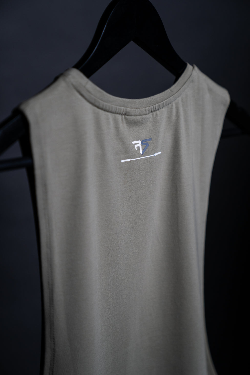 RAW STRENGTH BARBELL ESSENTIALS OLIVE GREEN DROP ARM TANK