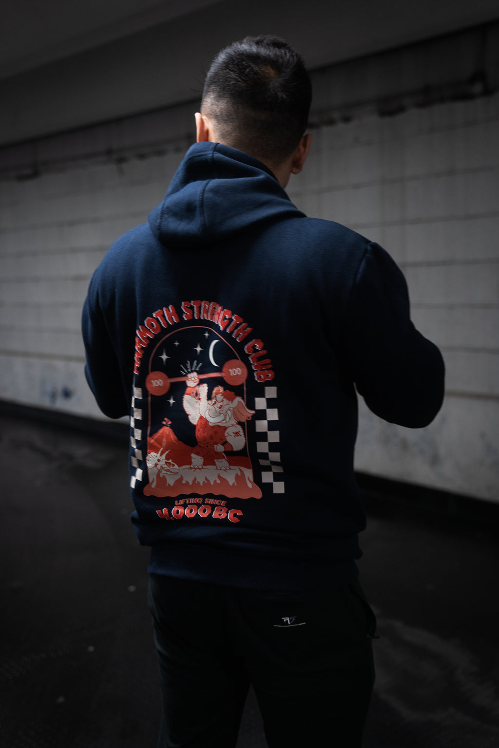 Mammoth x Raw Strength Barbell - Jurassic Hoodie - Red/Black