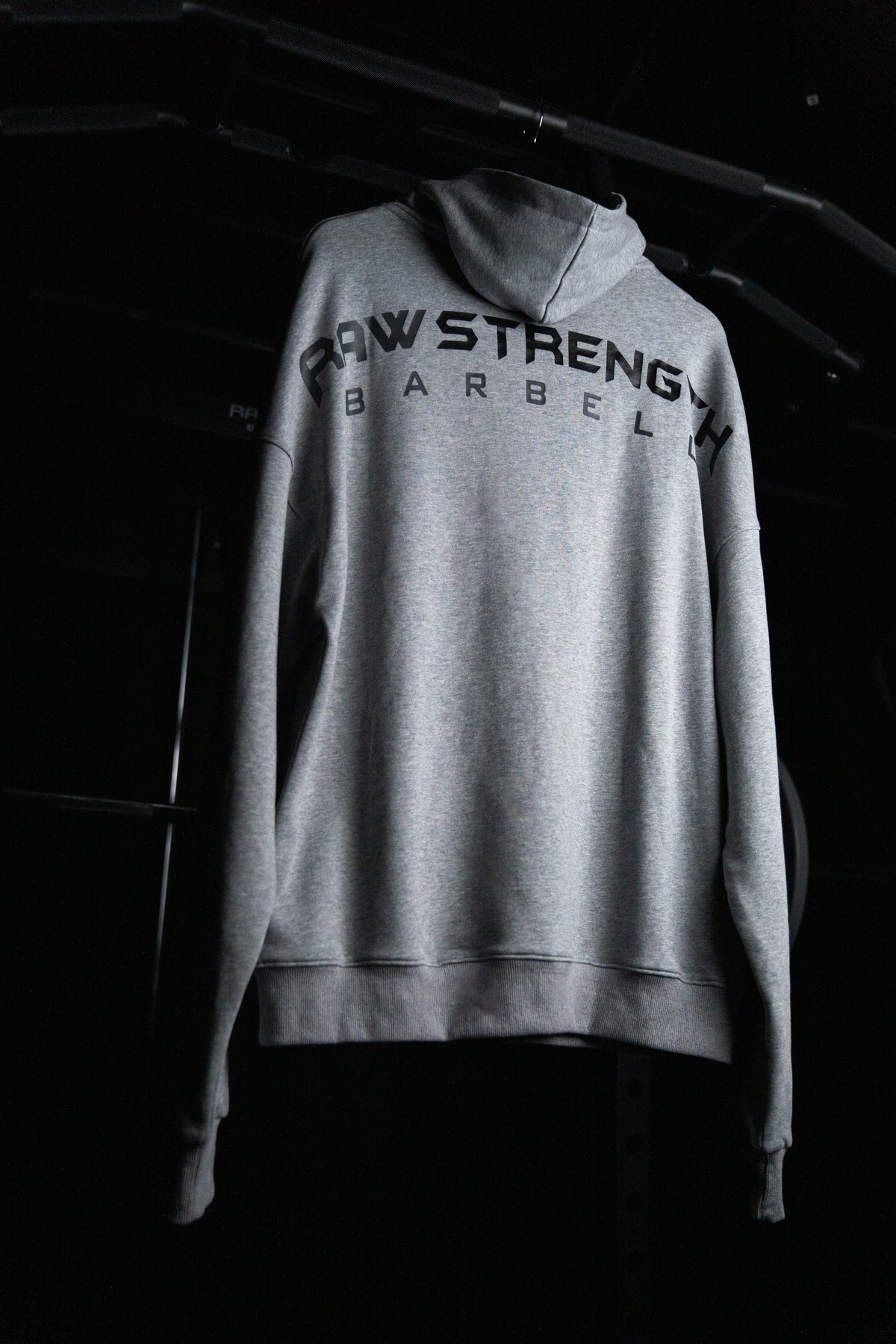 RAW STRENGTH BARBELL UNISEX SPACE GREY OVERSIZED ZIP HOODIE