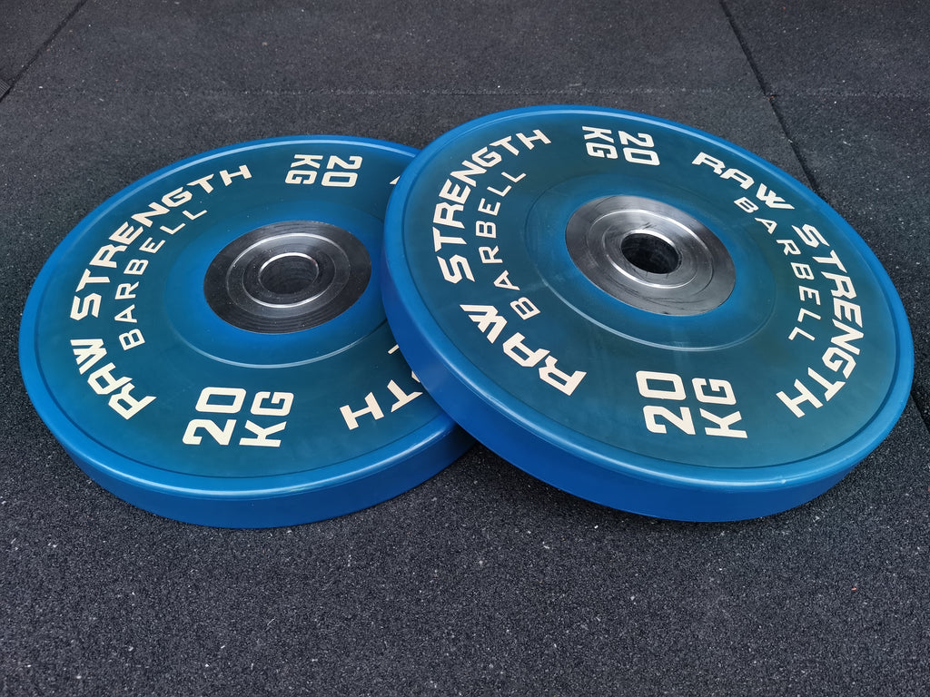 RAW STRENGTH BARBELL PREMIUM COMPETITION BLUE COLOUR BUMPER PLATE 20KG (PAIR)