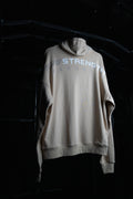 RAW STRENGTH BARBELL UNISEX LATTE BROWN OVERSIZED ZIP HOODIE
