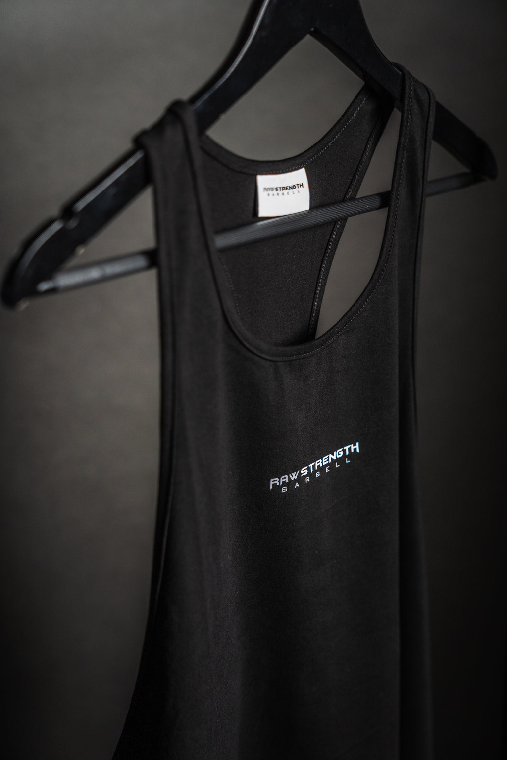 RAW STRENGTH BARBELL ESSENTIALS JET BLACK STRINGER VEST