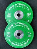 RAW STRENGTH BARBELL PREMIUM COMPETITION GREEN BUMPER PLATE 10KG (PAIR)