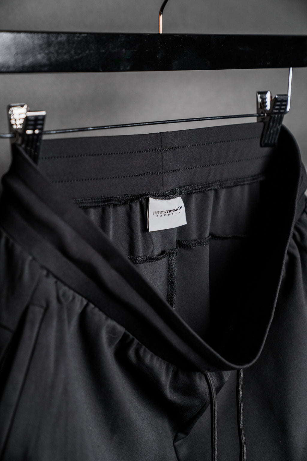 RAW STRENGTH BARBELL UNISEX PERFORMANCE BLACK 4-WAY STRETCH JOGGERS