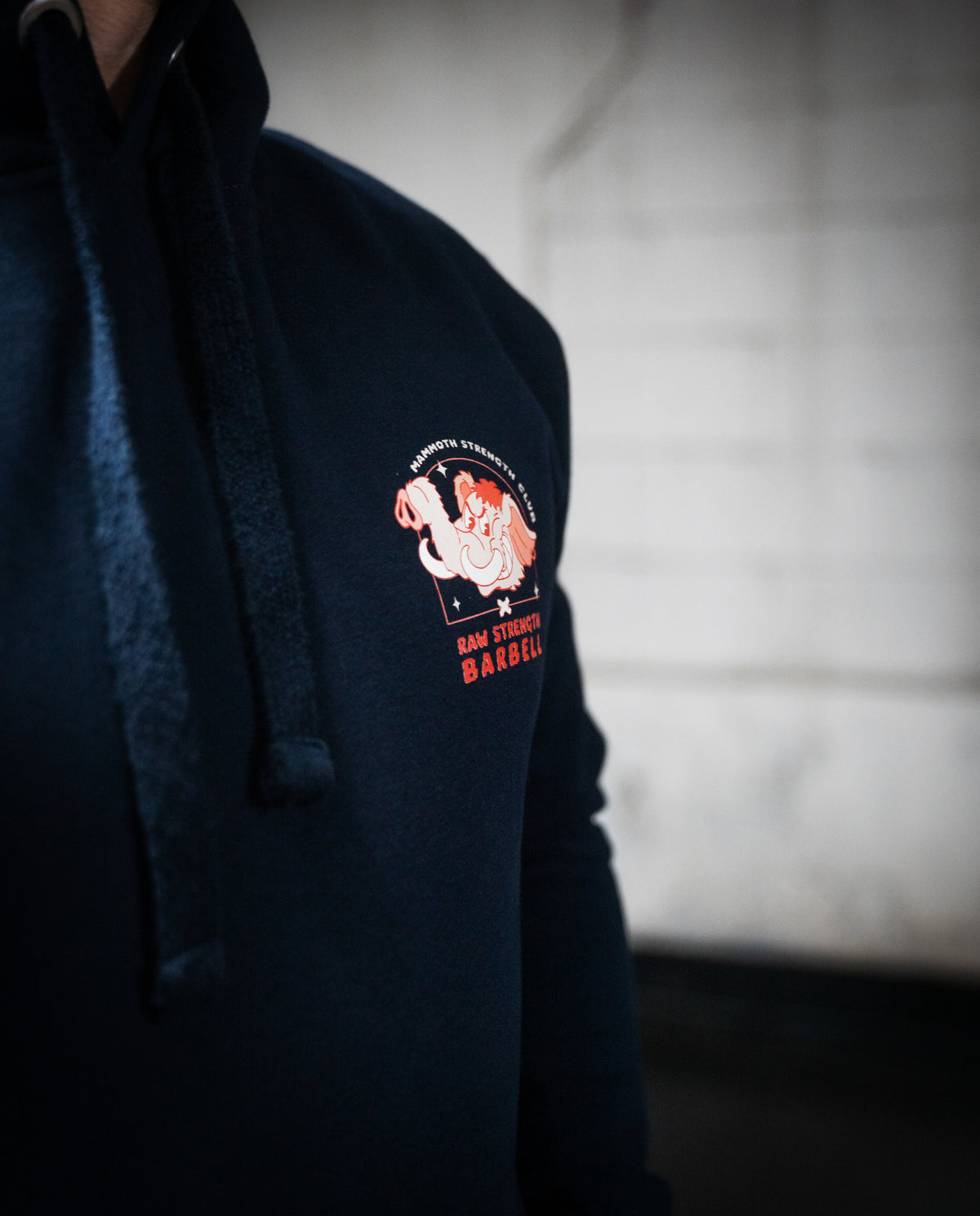 Mammoth x Raw Strength Barbell - Jurassic Hoodie - Red/Black