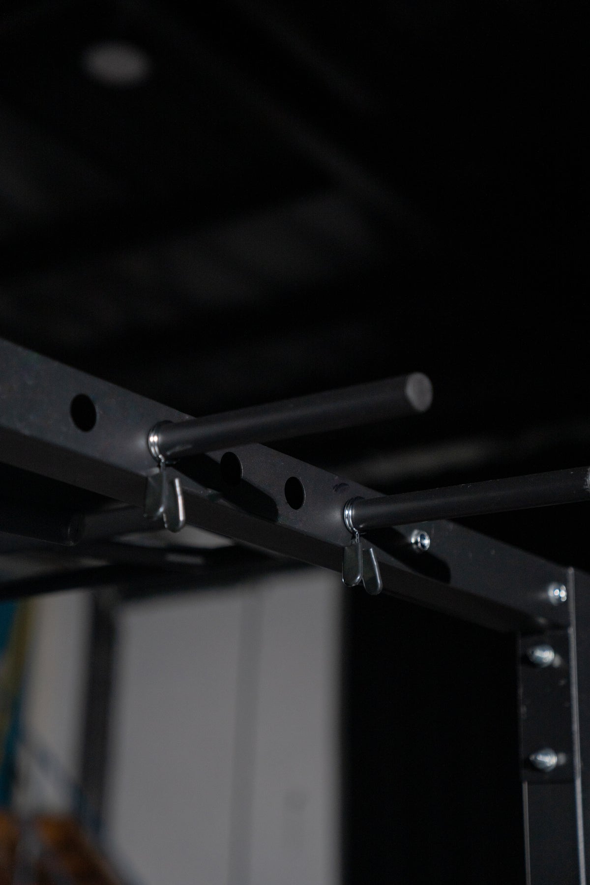 RAW STRENGTH BARBELL POWER RACK SQUAT CAGE DIP BAR AND HIGH LOW PULLEY (BLACK)
