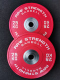 RAW STRENGTH BARBELL PREMIUM COMPETITION RED COLOUR BUMPER PLATE 25KG (PAIR)
