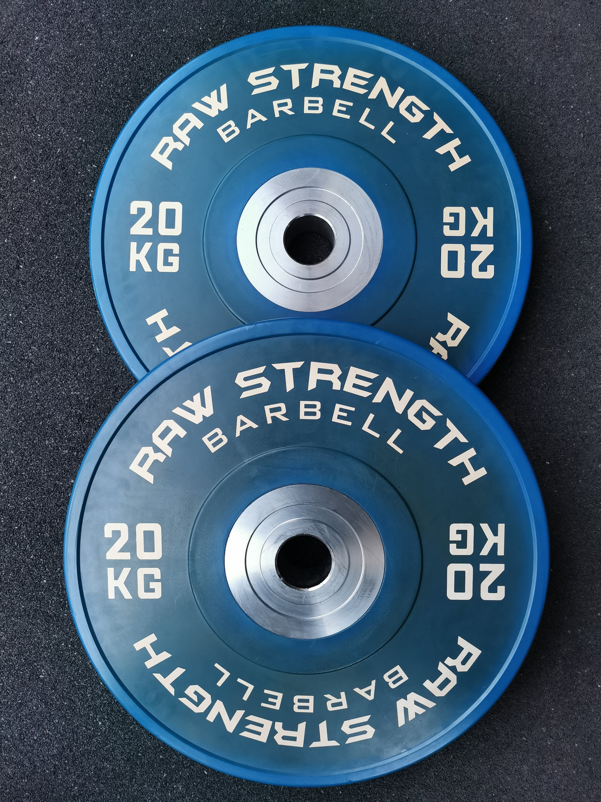 RAW STRENGTH BARBELL PREMIUM COMPETITION BLUE COLOUR BUMPER PLATE 20KG (PAIR)