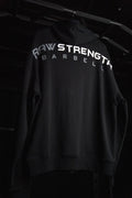 RAW STRENGTH BARBELL UNISEX JET BLACK OVERSIZED ZIP HOODIE