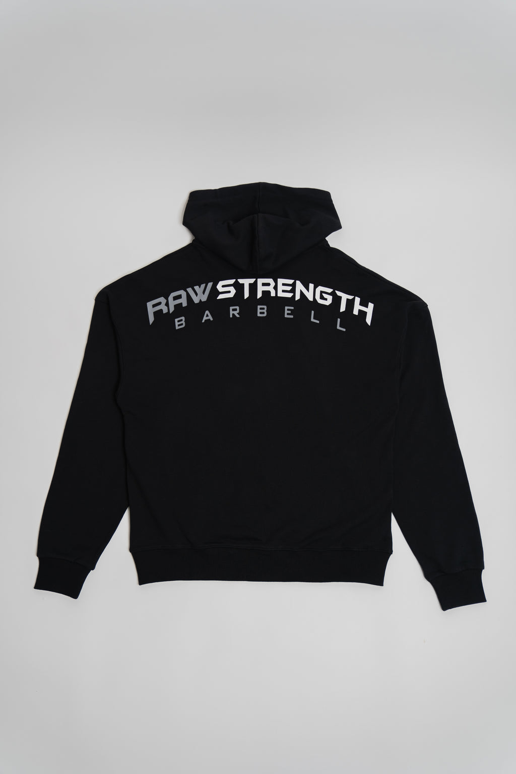 RAW STRENGTH BARBELL UNISEX JET BLACK OVERSIZED ZIP HOODIE