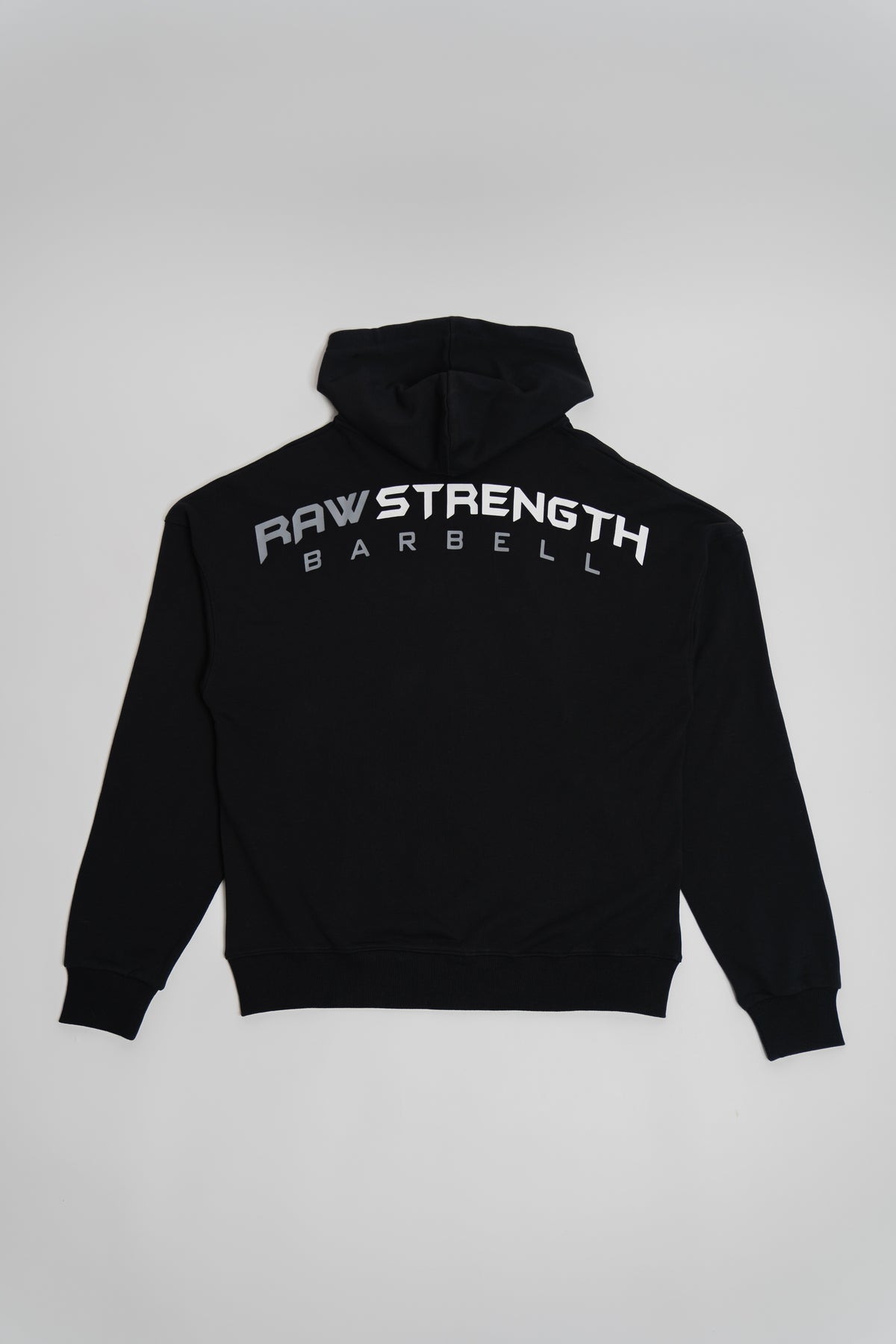 RAW STRENGTH BARBELL UNISEX JET BLACK OVERSIZED ZIP HOODIE