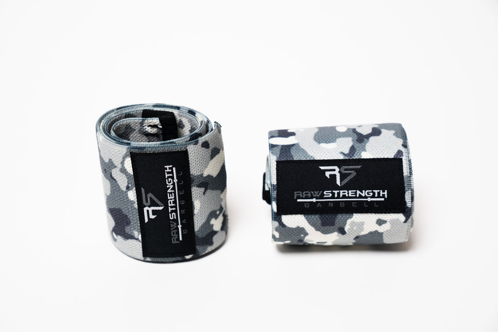 RAW STRENGTH BARBELL ARCTIC WHITE CAMO 24" WRIST WRAPS