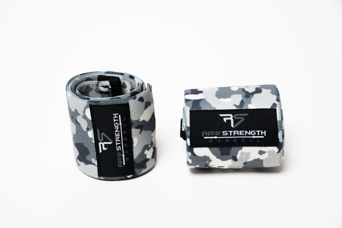 RAW STRENGTH BARBELL ARCTIC WHITE CAMO 24" WRIST WRAPS