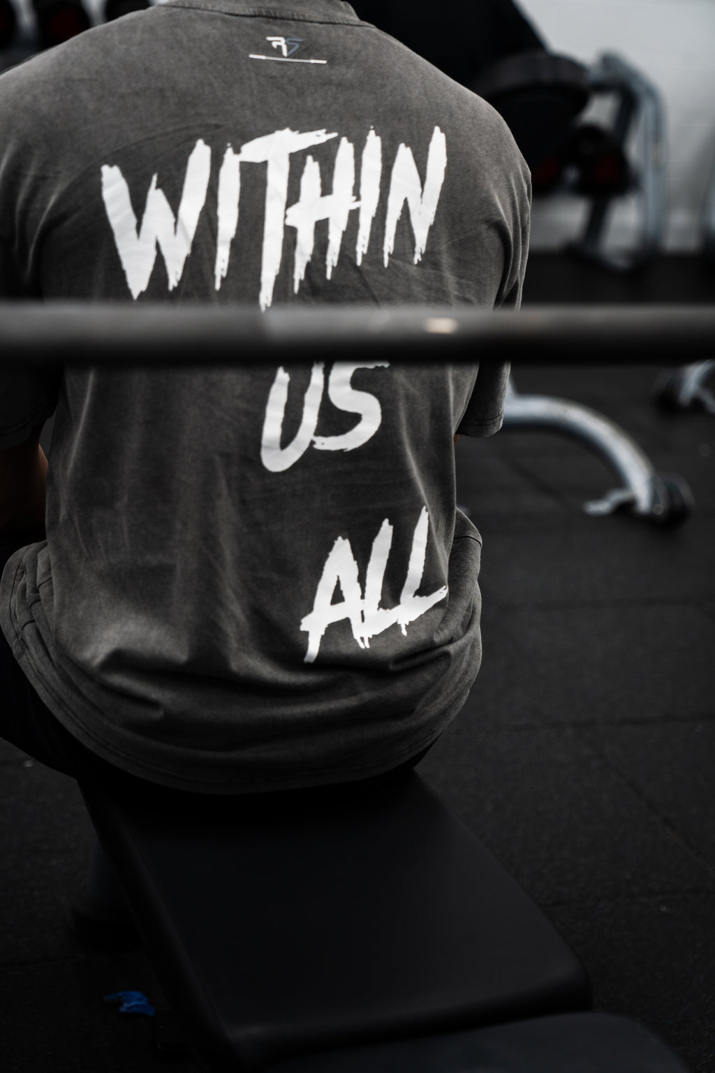 RAW STRENGTH BARBELL UNISEX ACID WASHED "WITHIN US ALL" OVERSIZED T-SHIRT