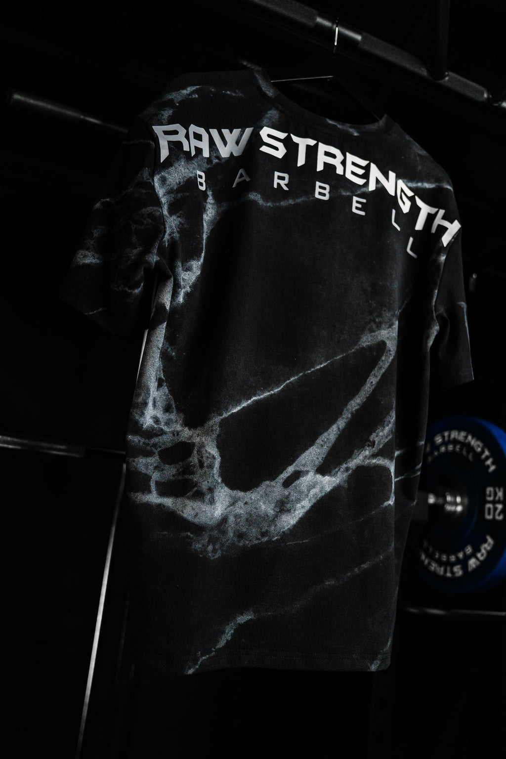 RAW STRENGTH BARBELL UNISEX BLACK MARBLE OVERSIZED T-SHIRT