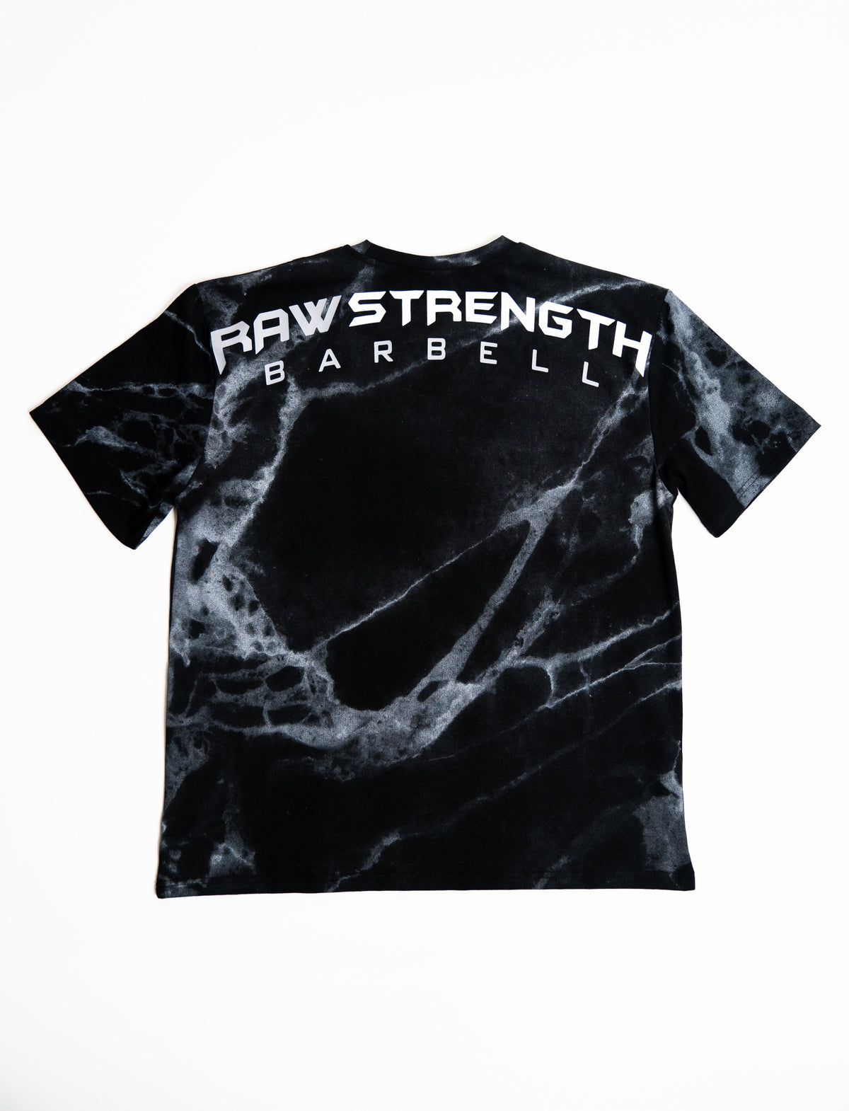 RAW STRENGTH BARBELL UNISEX BLACK MARBLE OVERSIZED T-SHIRT